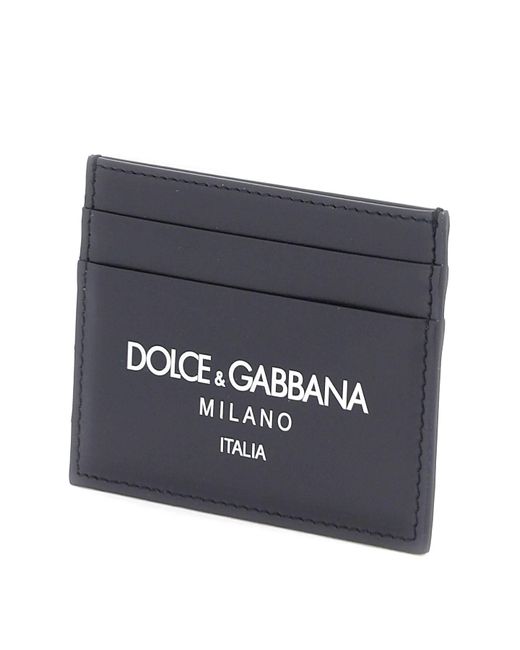 Dolce & Gabbana Logo Lederkarteninhaber in Black für Herren