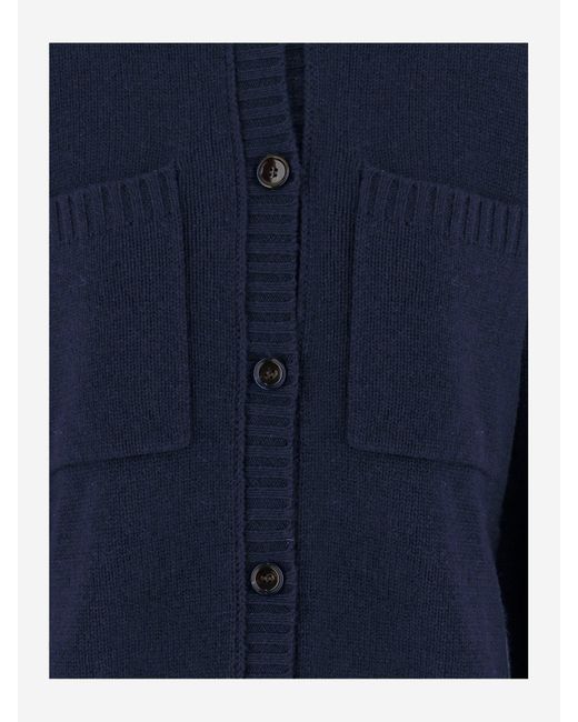 Allude Blue Anspielende Wolle und Kaschmir -Strickjacke anspielend