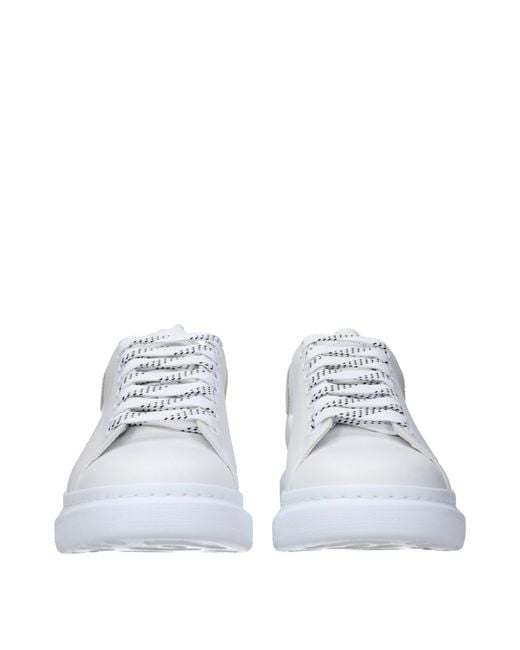 Alexander McQueen White Sneakers Oversize Uomo Pelle Bianco for men