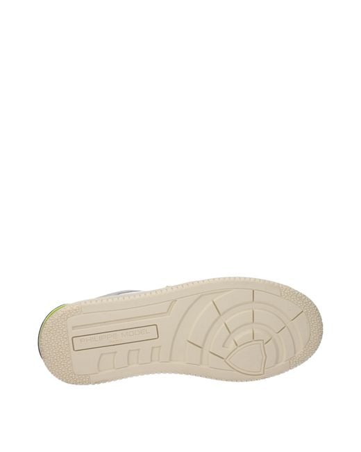 Philippe Model White Sneakers Lyon Uomo Pelle Bianco/Blu for men