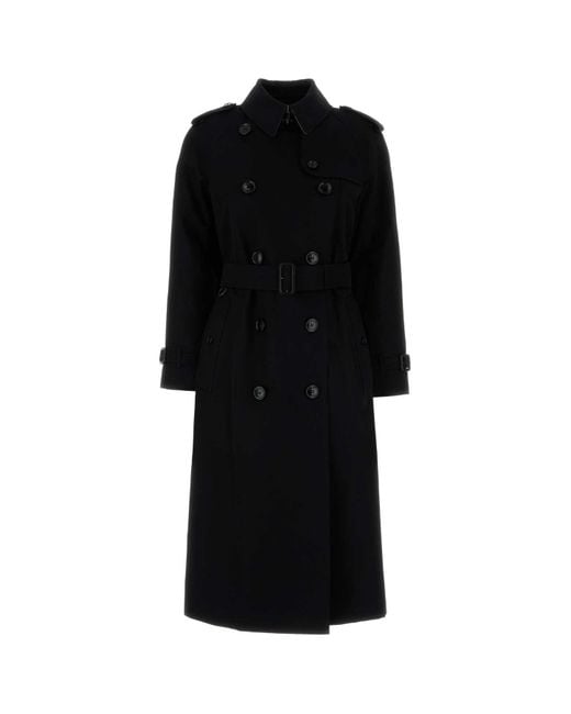 Burberry Black Cotton Trench Coat