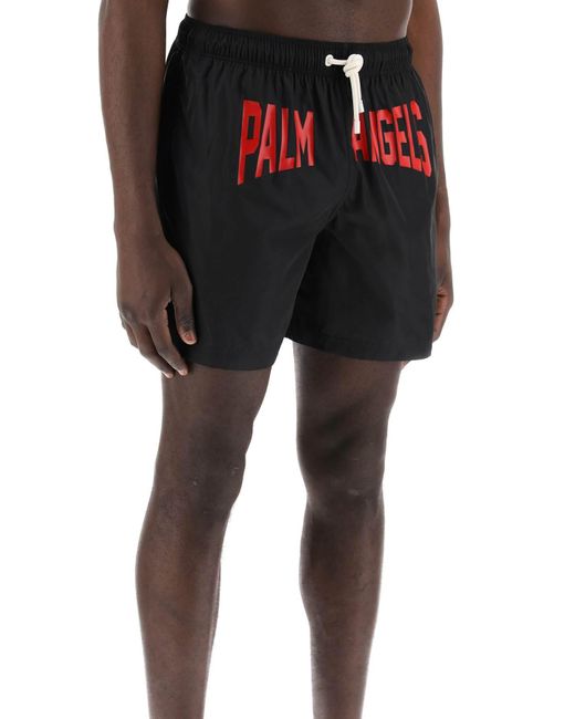 "Sea Bermudas Shorts con estampado de logotipo Palm Angels de hombre de color Black