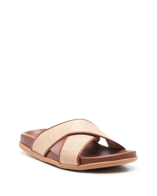 Ancient Greek Sandals Brown Thais Footbed Nappa/Raffia Shoes