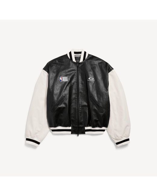 Balenciaga Black Nba Collaboration Varsity Jacket