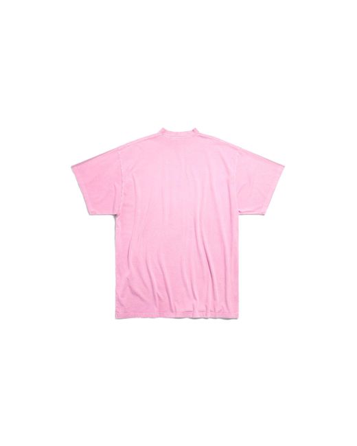 Balenciaga Pink Paris Moon T-shirt Oversized