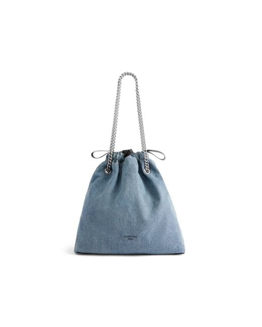 Balenciaga Blue Crush Medium Tote Bag Denim