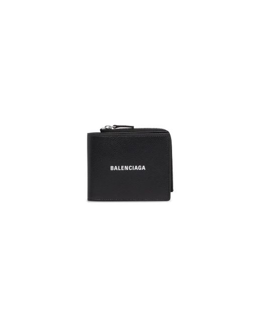 Balenciaga Leather Cash Folded Squared Card Holder in Black for Men Lyst