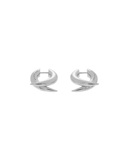 Balenciaga White Force Horn Xs Earrings