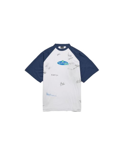 Balenciaga Banana Oversized T-Shirt Mit Raglan-Ärmeln in Blue für Herren