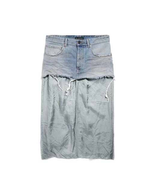 Balenciaga Blue Ripped-off Skirt