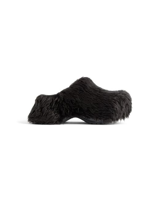 Balenciaga Black Crocstm Mule Fake Fur