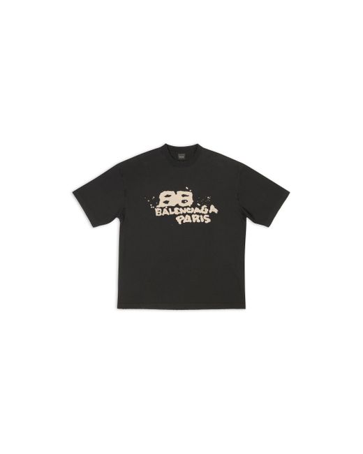 Balenciaga Black Hand-drawn Bb Icon T-shirt Medium Fit for men