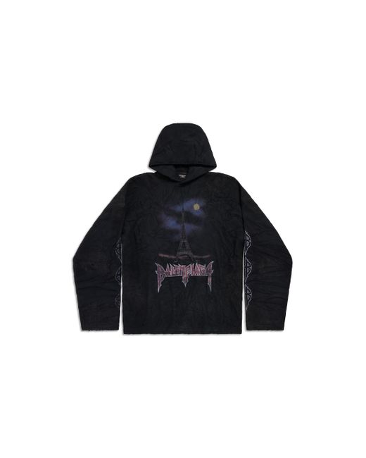 Balenciaga Paris Moon No Pocket Hoodie Oversized in Blue Lyst UK