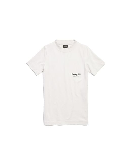 Balenciaga White Beverly Hills T-Shirt Fitted