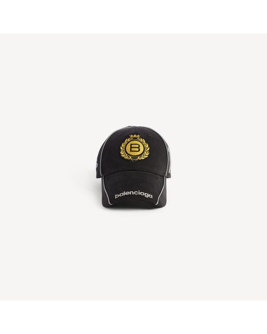 Balenciaga Black Naval Crest Cap for men