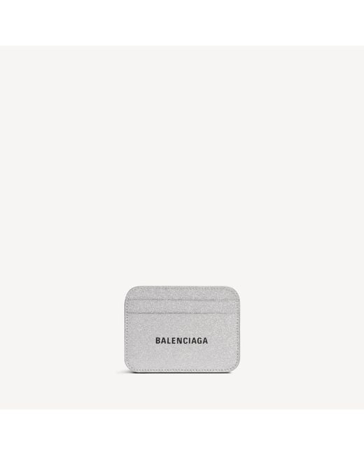 Balenciaga White Cash Card Holder Sparkling Fabric