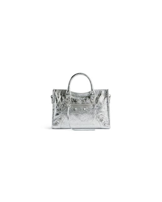 Balenciaga White Le City Small Bag Metallized