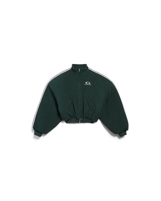 Balenciaga Loop Sports Icon Round Zip-Up Jacket in Green | Lyst