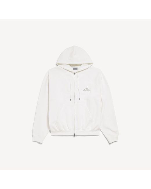 Balenciaga White Bodies Zip-up Hoodie for men