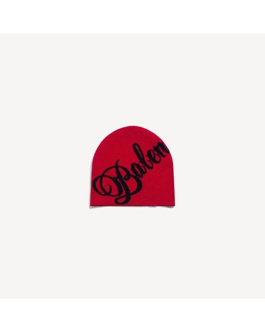 Balenciaga Red Big B Beanie for men