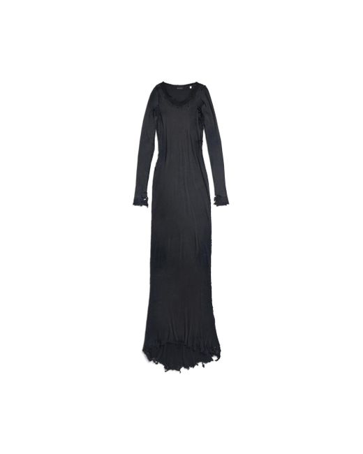 Vestido lingerie maxi Balenciaga de color Black