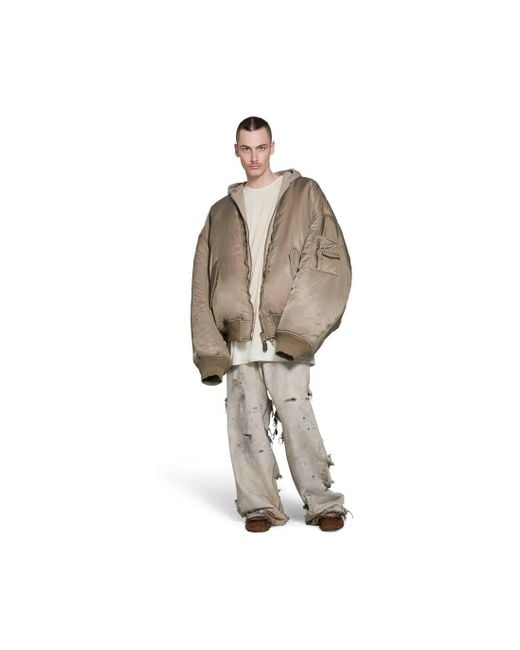 Balenciaga Paris all in bomberjacke in Natural für Herren