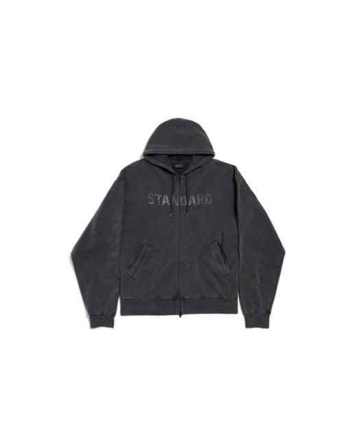 Balenciaga Standard Oversized Zip-Up Hoodie in Blue for Men Lyst
