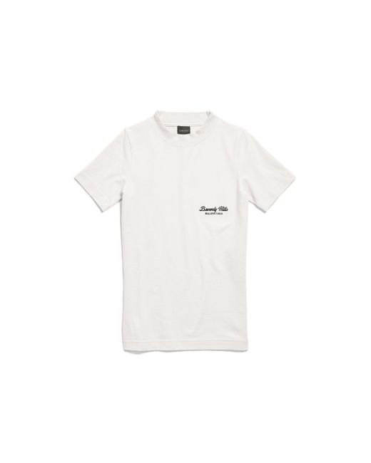 Balenciaga White Beverly hills körperbetontes t-shirt