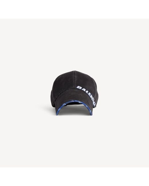 Balenciaga Black Tilted Typo Cap for men