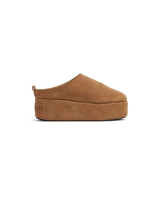 Balenciaga Brown Alaska Soft Platform Clogs