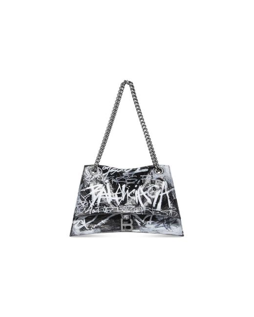 Balenciaga Crush Medium Chain Bag Graffiti in White Lyst