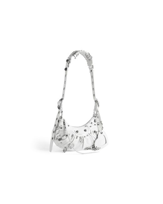 Balenciaga White Le Cagole Xs Shoulder Bag With Piercings