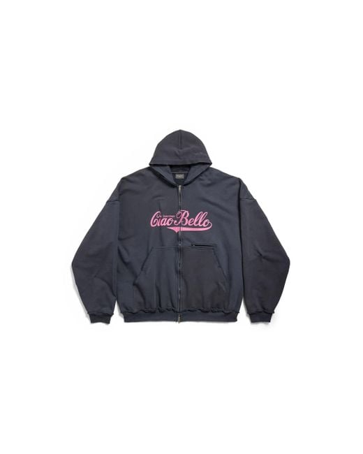 Balenciaga Blue Ciao Bello Pulled Hoodie Large Fit