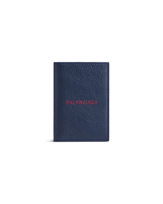 Balenciaga Blue Cash Vertical Bifolded Wallet for men