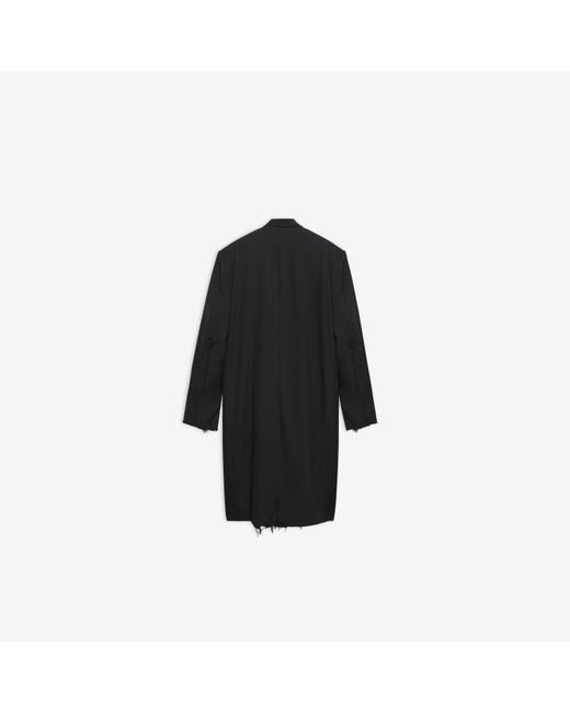 Balenciaga Black Destroyed Overcoat for men