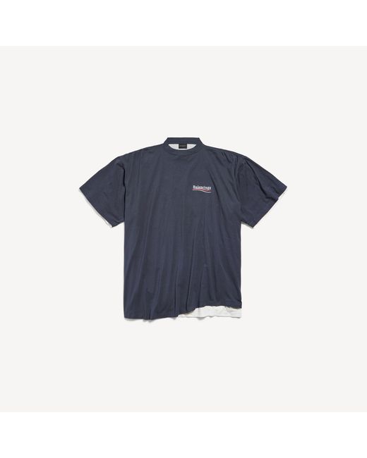 Balenciaga Blue Political Campaign Double T-Shirt for men