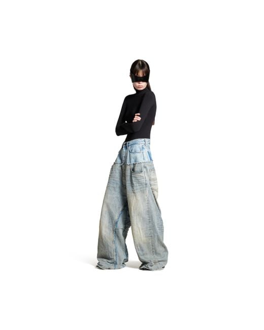 Balenciaga Cut-Up Baggy Pants in Blue for Men | Lyst Canada