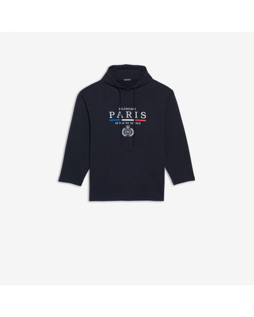 Balenciaga Fleece Oversize-Kapuzenpullover mit Paris-Flaggen-Motiv in  Schwarz für Herren | Lyst AT