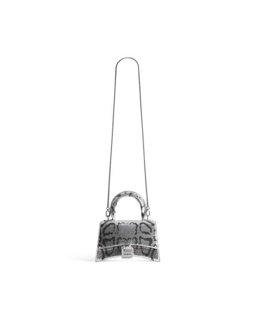 hourglass xs handbag with chain and allover logo rhinestones