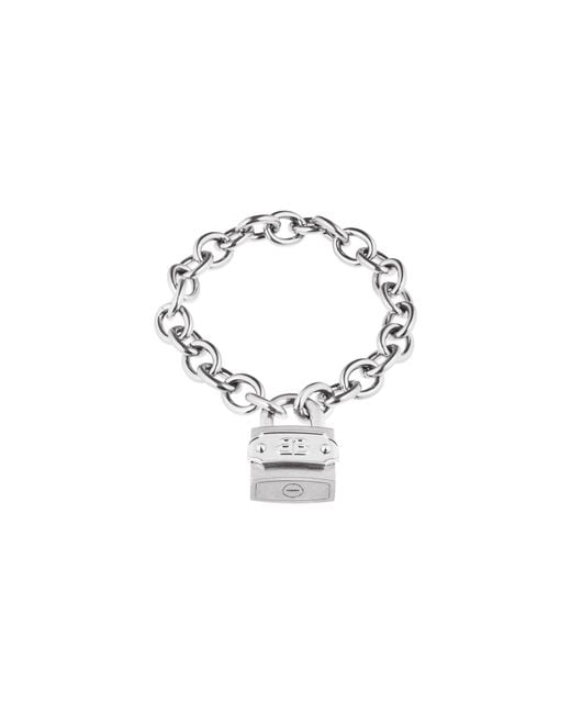 Balenciaga Metallic Bb Padlock Bracelet