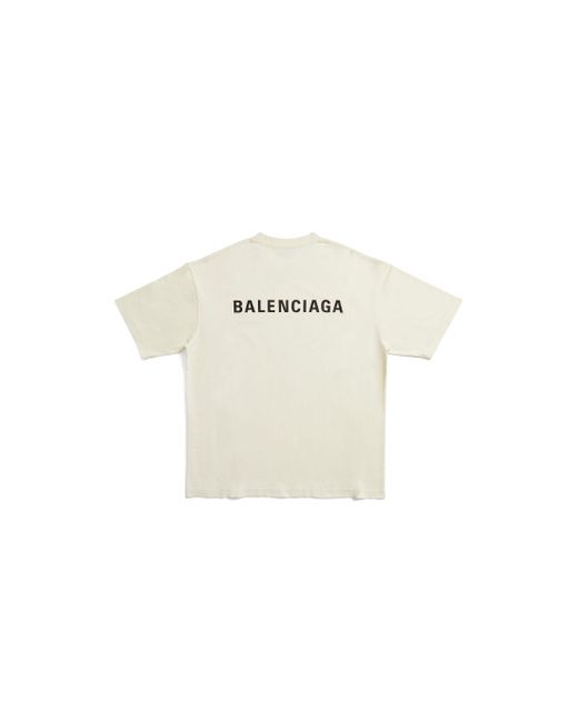 Balenciaga White Back T-shirt Medium Fit Cream for men