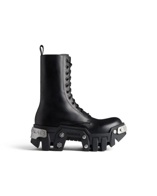 Balenciaga Black Bulldozer Platform Lace-up Boots