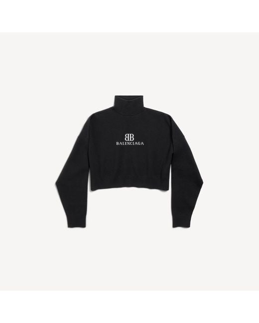 Balenciaga Black Cropped Highneck