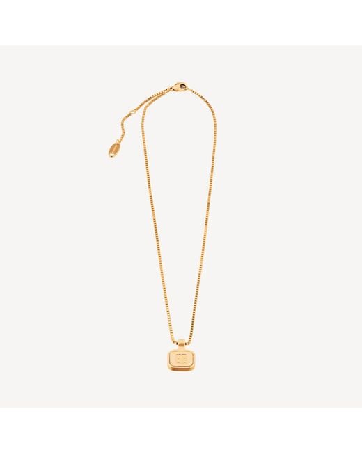 Balenciaga Metallic Nano Square Long Necklace