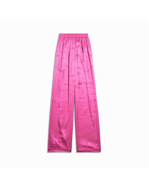 Balenciaga Pink Bal Paris Allover Fluid Tracksuit Pants