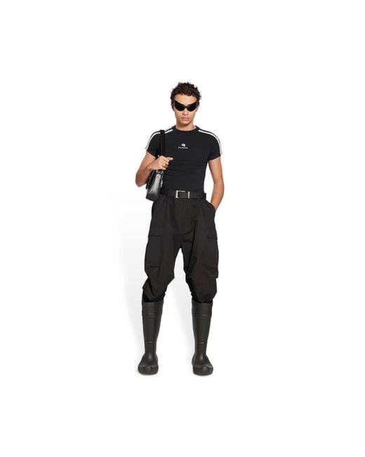 Balenciaga Sporty B Shrunk T-shirt in Black | Lyst Australia