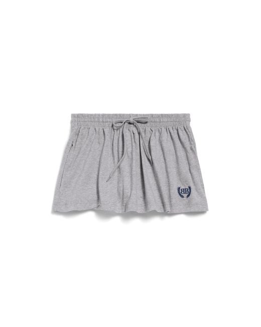 Balenciaga Gray Laurel Classic Football Shorts Mini Skirt
