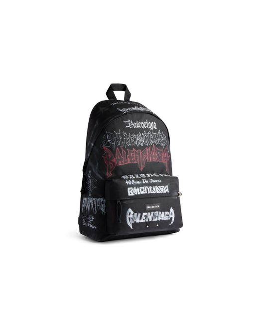 Balenciaga Black Explorer Backpack Diy Metal Allover for men
