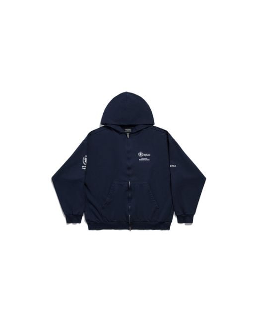 Balenciaga Blue Wfp hoodie mit reißverschluss medium fit