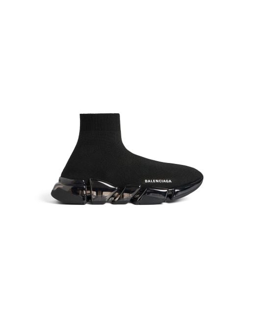 Balenciaga Black Speed 2.0 full clear sole sneaker aus recyceltem strick